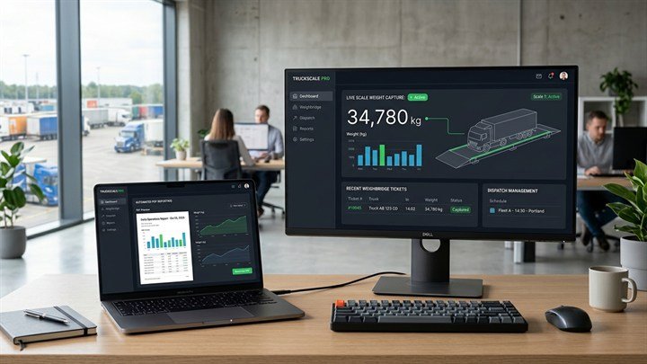 Industrial weighing and batch ERP software dashboard